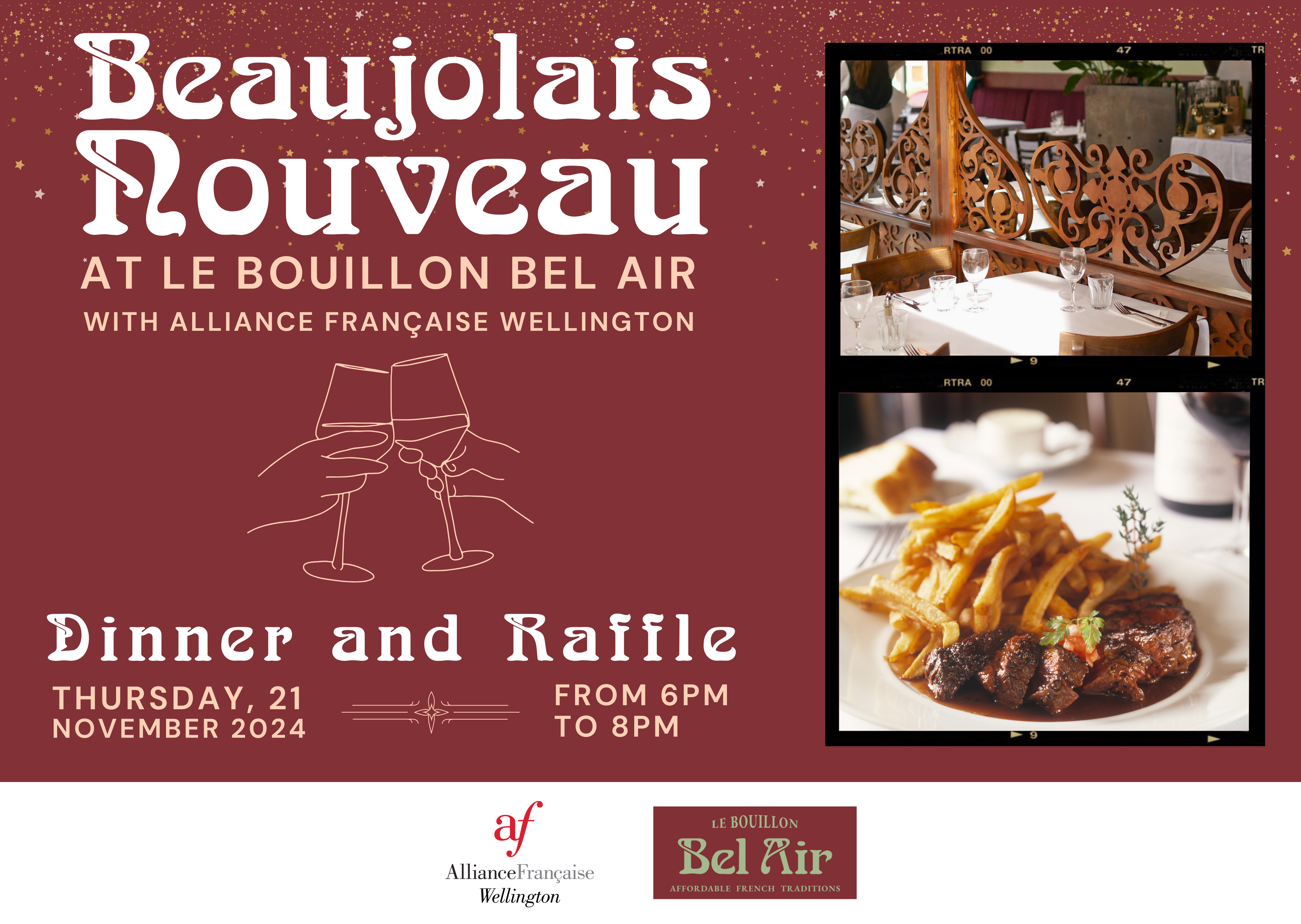Beaujolais Nouveau - Dinner & Raffle at Le Bouillon Bel Air